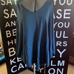 Melissa McCarthy by Seven Dusty Blue Poncho Top